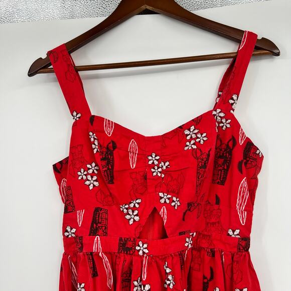 Disney Lilo & Stitch Retro Cut-Out Dress red printed fit and flare size medium - Picture 7 of 10